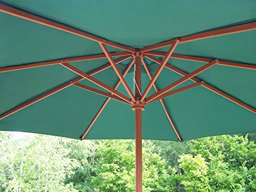 Oakland Living Elite Bar Set with Table, 4 Bar Stools, Wooden Umbrella, Metal Stand Antique Bronze