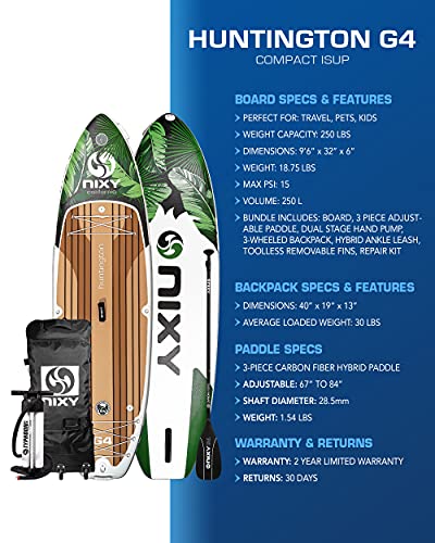 NIXY Huntington Inflatable Stand Up Paddle Board Maui