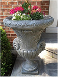 CC Outdoor Living Set of 2 Antique Stone Finished Decorative Urn Planters 37" Gray