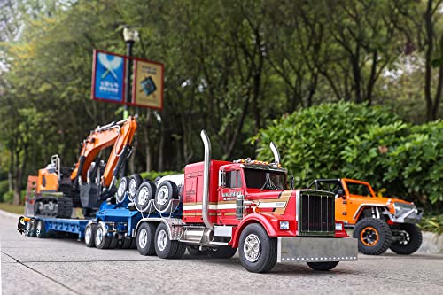 TOUCAN RC HOBBY JDMODEL 1.5M Metal Trailer for 1/14 Tractor Truck Blue Silver