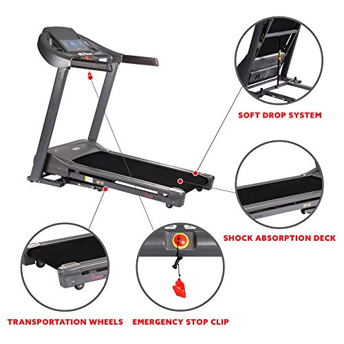 Sunny Health & Fitness T7643 Heavy Duty Walking Treadmill Gray