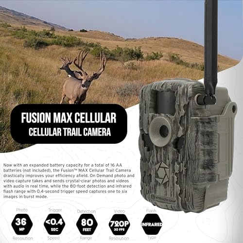 Stealth Cam 36MP Fusion Max Cellular Trail Camera Bundle with Solar Power, Memory Cards, and Reader