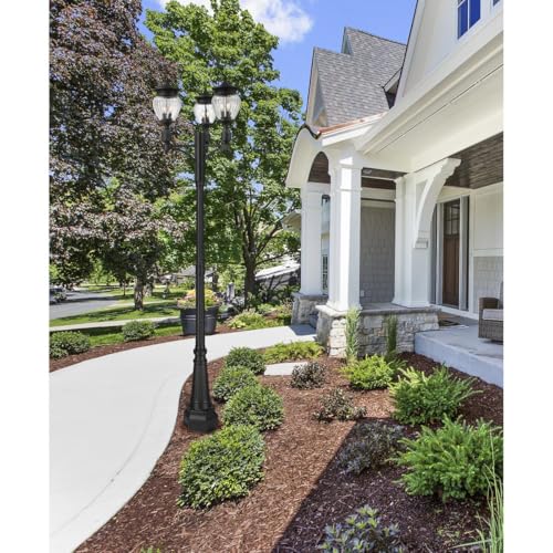 Z-Lite Davina 3 Light Post Light 116" Tall Black