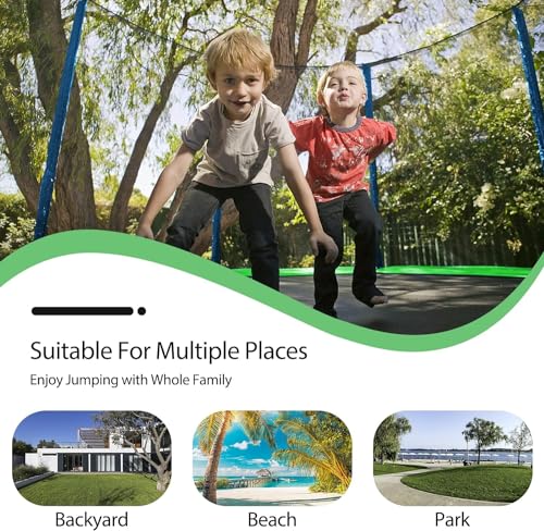 Lyromix 12FT Trampoline with Slide, Swings & Net Lime Green