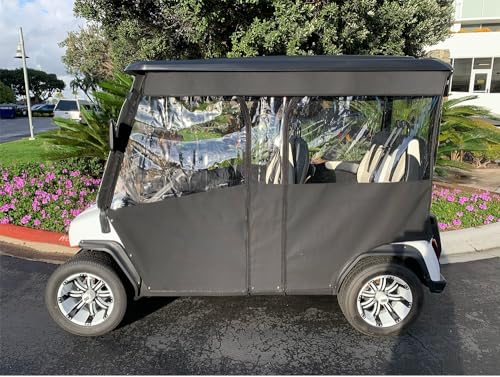 DOORWORKS GOLF CART ENCLOSURES DoorWorks Track Enclosure Black Sunbrella Canvas Evolution D5