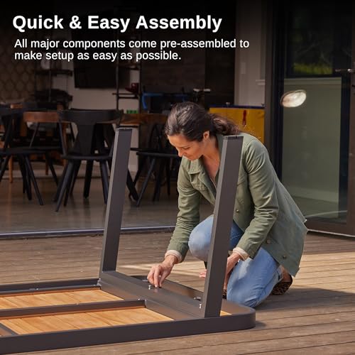EAST OAK Signature 7-Piece Outdoor Dining Set Dark Grey