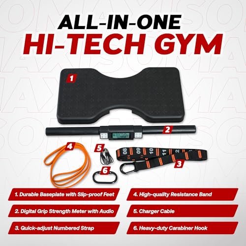 Dragon Door Isomax Isometric Training Equipment - Barbell with Digital Force Generation Meter - At Home Isometric Handgrip Workout Machine
