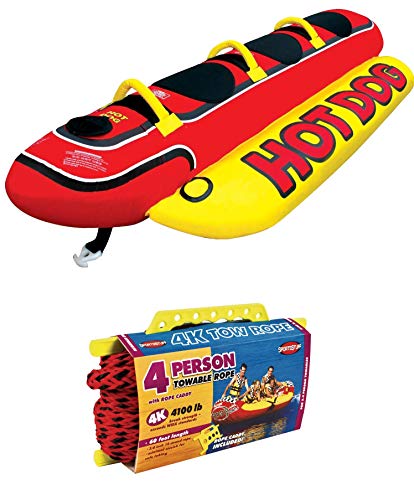 AIRHEAD HD-3 Hot Dog Triple Rider Towable Inflatable Boating Tube
