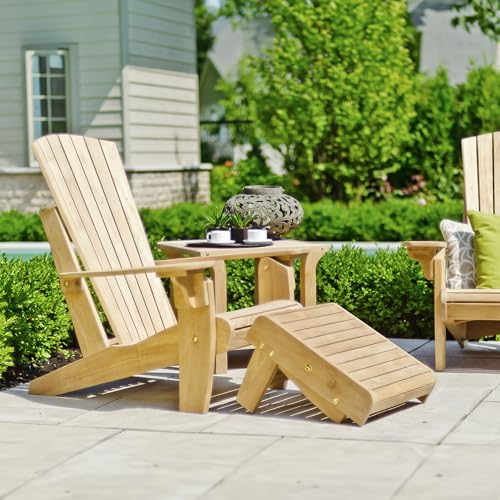Arb Teak & Specialties Teak Folding Lounge Adirondack Chair Natural