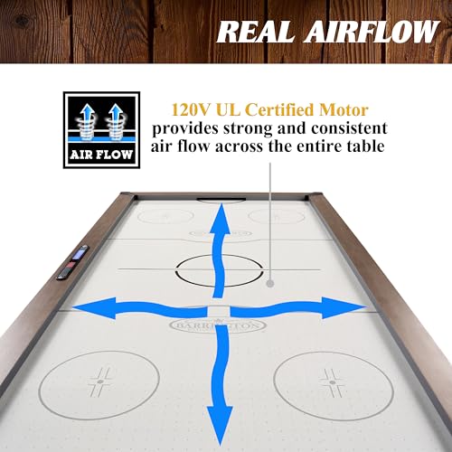 Barrington Billiards Urban 7' Air Hockey Table with Pusher & Puck Set Brown/Gray