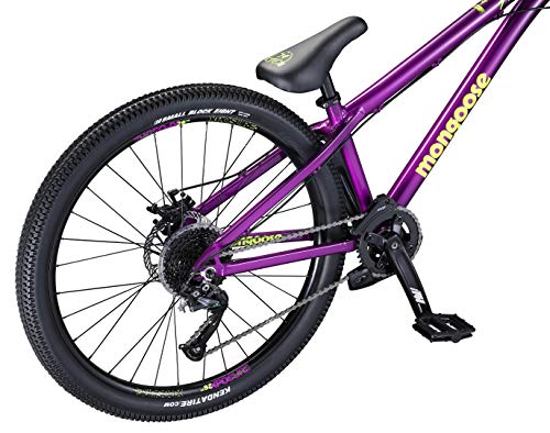 Mongoose Fireball Dirt Jump Mountain Bike 26-Inch Mechanical Disc Brakes Purple
