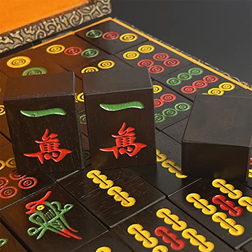 SHATONG Vintage Mahjong Set 144 Tiles with Dice and Spare Tiles
