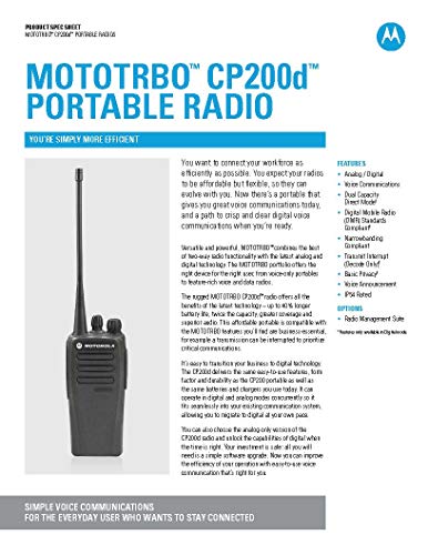 Motorola CP200d UHF Two Way Radios 2 Pack Renewed Black