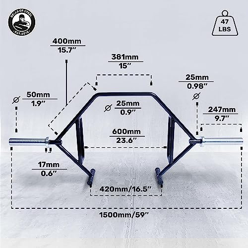 Bells of Steel Trap Bar Premium Hex Bar Deadlift Black