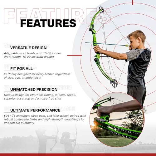 GENESIS Archery Original Adjustable Right-Handed Compound Bow Green