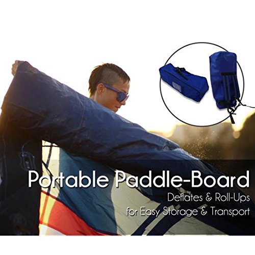 SereneLife Inflatable Stand Up Paddle Board, Surf Control, Non-Slip Deck, 6'' Wide Stance