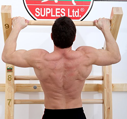 Suples® Wall Stall Bars Pull Up Push Up Strength Training Core Bar Workout MMA Wrestling UFC Judo Training Bars Black Orange