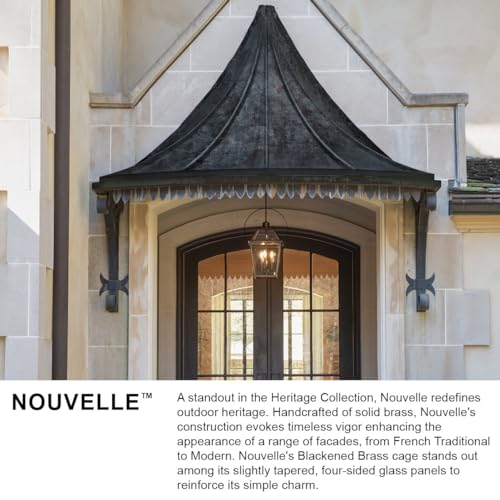 Hinkley Nouvelle Collection Four Light Outdoor Large Wall Lantern Blackened Brass