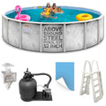 Shop Square 21' x 52" Silver Above Ground Steel Pool Kit with Liner, Sand Filter, Pump & Skimmer