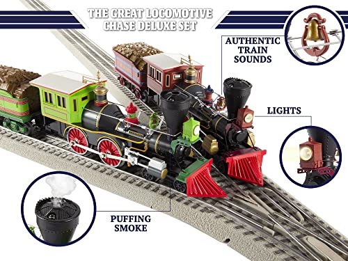 Lionel Great Locomotive Chase Deluxe LionChief Bluetooth 5.0 O Gauge Set Multi