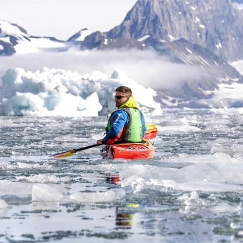 AQUA BOUND Whiskey Fiberglass Straight Shaft 4-Piece Kayak Paddle Fuego