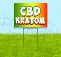 TampaPrinting CBD Kratom Rasta Yard Sign 18" X 24" with Metal Step Stake