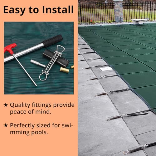 GARVEE Pool Safety Cover Green Mesh Fits 18x36ft Inground Pool