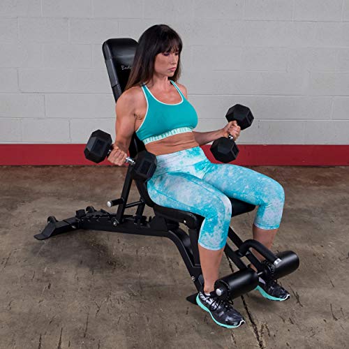 Body-Solid Pro Clubline Adjustable Bench for Abdominal and Core Training Black