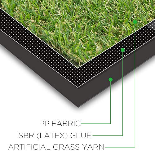 Conscience Trading Artificial Grass 0.8" Customized Size 4-Tone Outdoor Rug 6 Ft