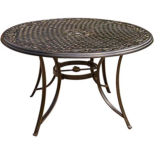 Hanover Traditions 5 Piece Patio Dining Set with Blue Cushions