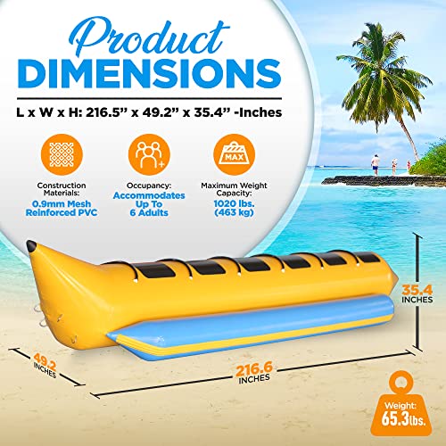 SereneLife Inflatable Floating Banana Boat Yellow