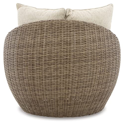 Signature Design by Ashley DANSON Swivel Lounge Chairs with Cushion, 2 Count, Light Brown