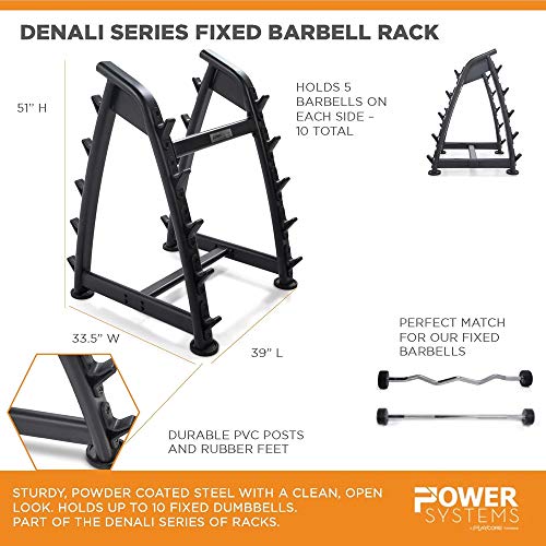 Power Systems Denali Series Fixed Barbell Storage Rack Black