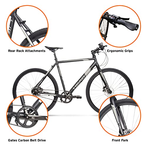 HEAD Head UR Fast 700c Belt Drive Urban Commuter Bike Black