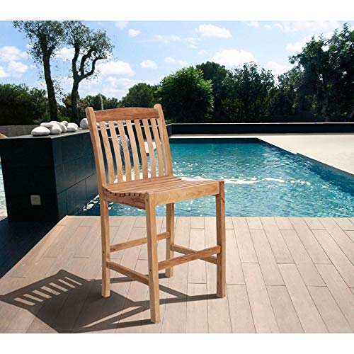Outdoor Living and Style 5-Piece Eden Teak Patio Bar Set 46" Brown