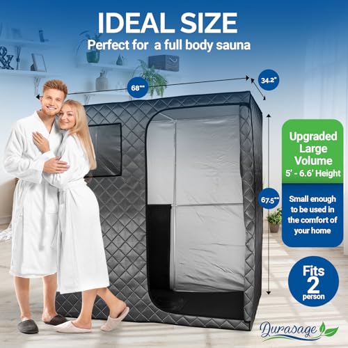 Durasage Portable Full Size Infrared Sauna 2-Person Gray