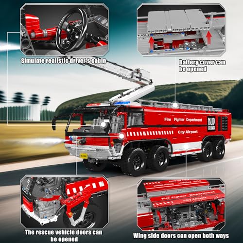 Mould King Airport Rescue Vehicle Building Set 6653 Pieces with Motor/APP Remote Control