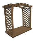Backyard Crafts Amish-Made Jamesport Style Pine Arbor 6' Wide Walkthrough Mushroom Stain