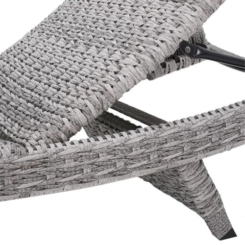 Christopher Knight Home Crete Outdoor Wicker Chaise Lounge Set of 4 Grey