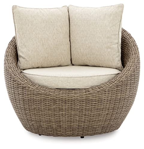 Signature Design by Ashley DANSON Swivel Lounge Chairs with Cushion, 2 Count, Light Brown