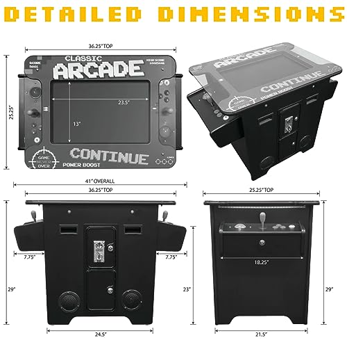 Creative Outdoor Distributor Full Size Cocktail Arcade Machine 2 Player 412 Games 22" LCD No Trackball