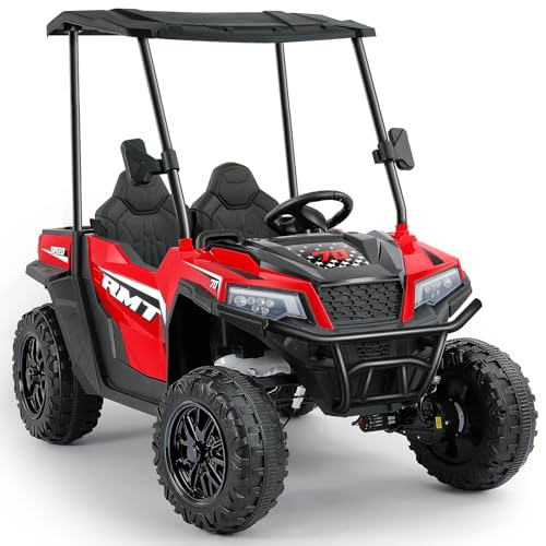 ELEMARA 24V Electric Off-Road UTV 2-Seater Kids Ride-On Truck Dark Red