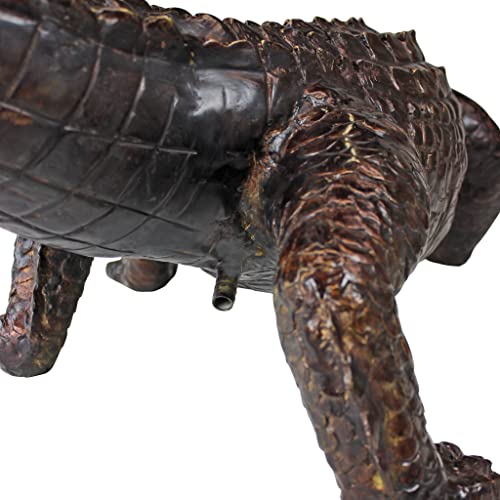 Design Toscano Gator on the Prowl Spitting Bronze Alligator Garden Statue Bronze