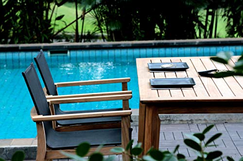 POVL Outdoor Menlo Teak Stacking Dining Chair Set of 6 Graphite