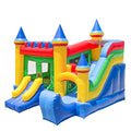 Inflatable HQ Commercial Grade Bouncing Castle Kingdom Bounce House 100% PVC with Blower and Slide Multicolor