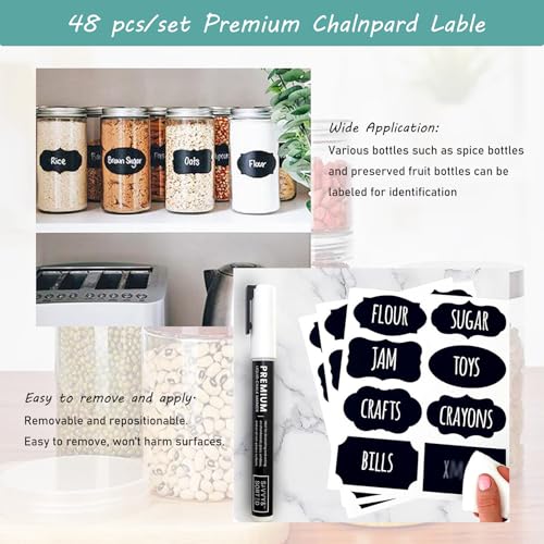 INTSUPERMAI Continuous Induction Jar Sealer 0.79"-5.12" with 48 Premium Chalkboard Labels 220V