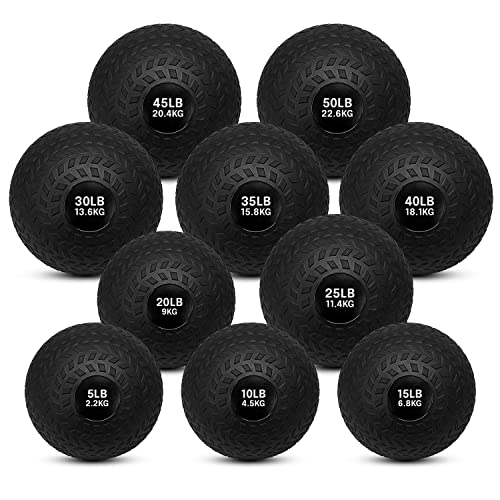 French Fitness PVC Slam Ball Set of 10 (5 to 50 lbs) (New) Black