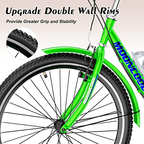 NAIZEA Adult Tricycle 7 Speed Three Wheel Cruiser Bike 20/24/26 inch with Large Basket Apple Green