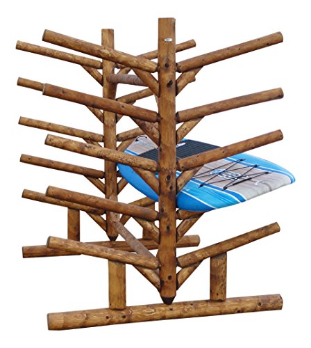 Log Kayak Rack 10 Place SUP Surfboard Rack Canyon Brown Finish