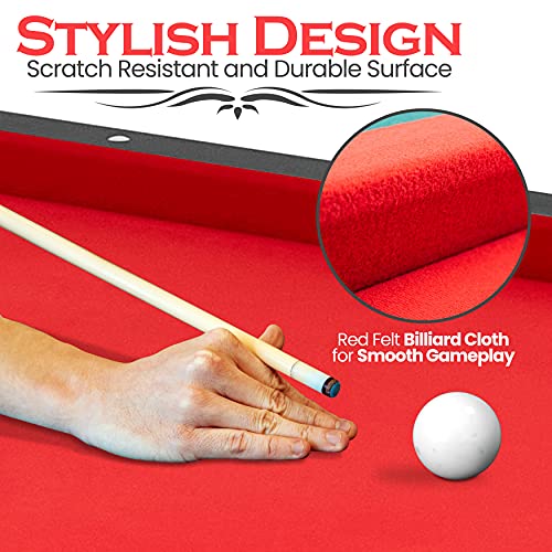 SereneLife Portable Pool Table Red